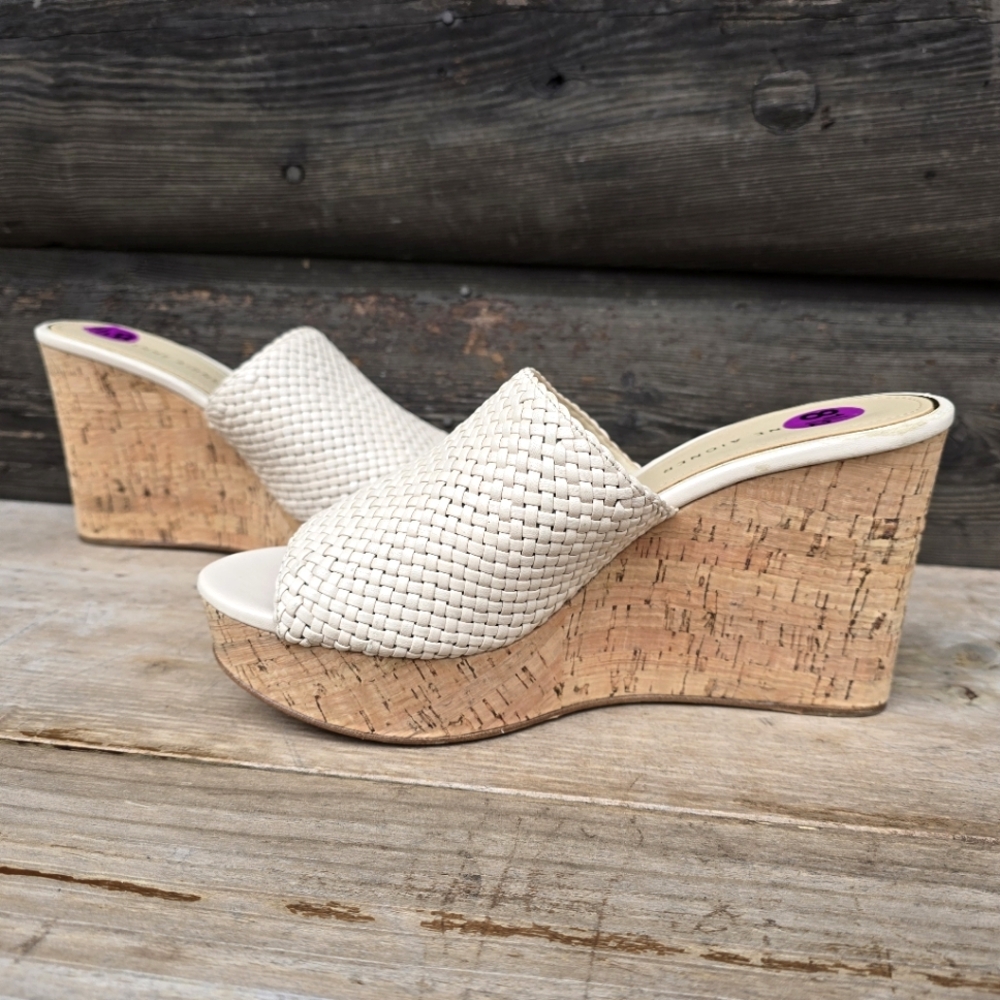 Etienne Aigner Daiquiri Costal Boho Luxe Mule Platform Cork Wedge Sandals 8.5M - Picture 6 of 16